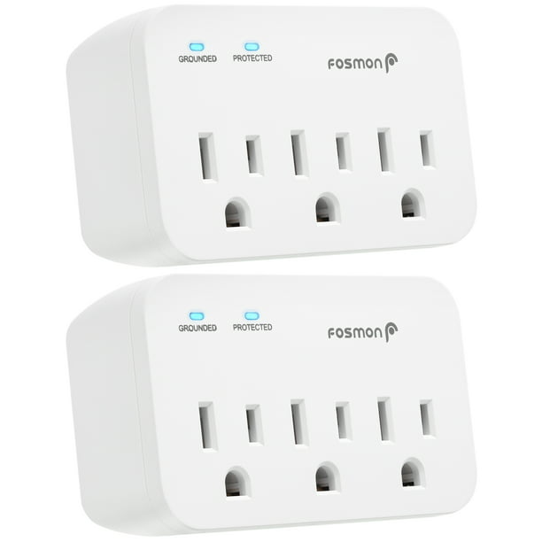 Fosmon 6 Outlet Surge Protector Multi Plug Wall Adapter Tap 1200J ETL Listed 